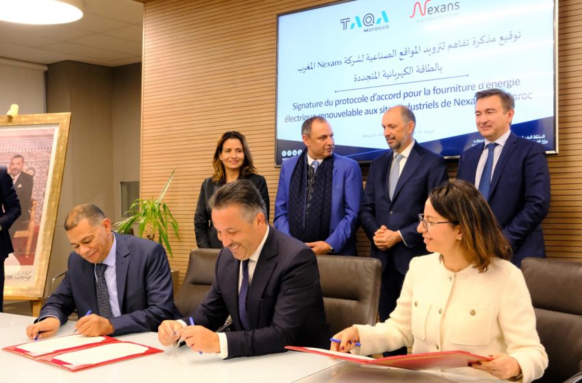 Nexans et TAQA Morocco signent un mémorandum d’entente pour la fourniture d’énergie électrique renouvelable des sites industriels de Nexans au Maroc