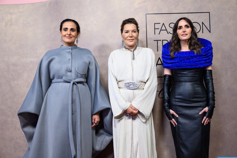 SAR la Princesse Lalla Hasnaa et S.E. Sheikha Al Mayassa Bint Hamad Al Thani président à Marrakech le dîner de gala de la “Fashion Trust Arabia”