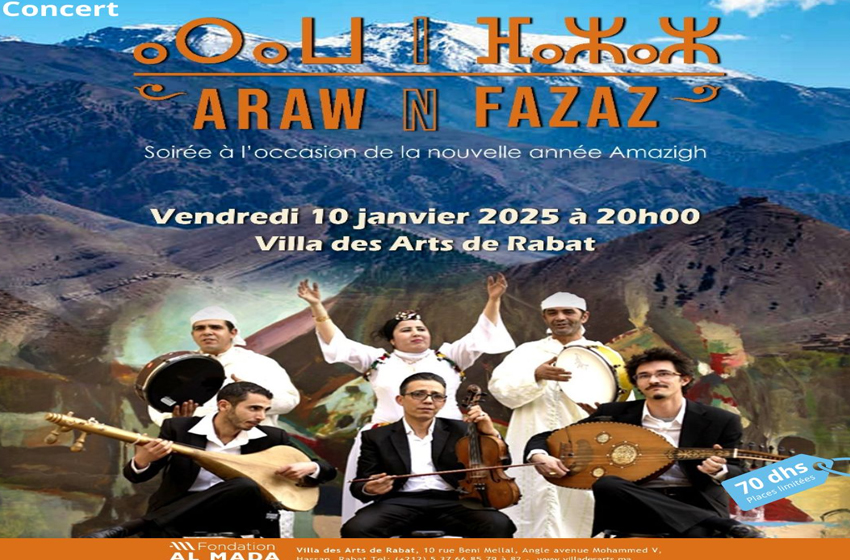 Rabat : le groupe musical “Araw N Fazaz” attendu vendredi à la Villa des arts