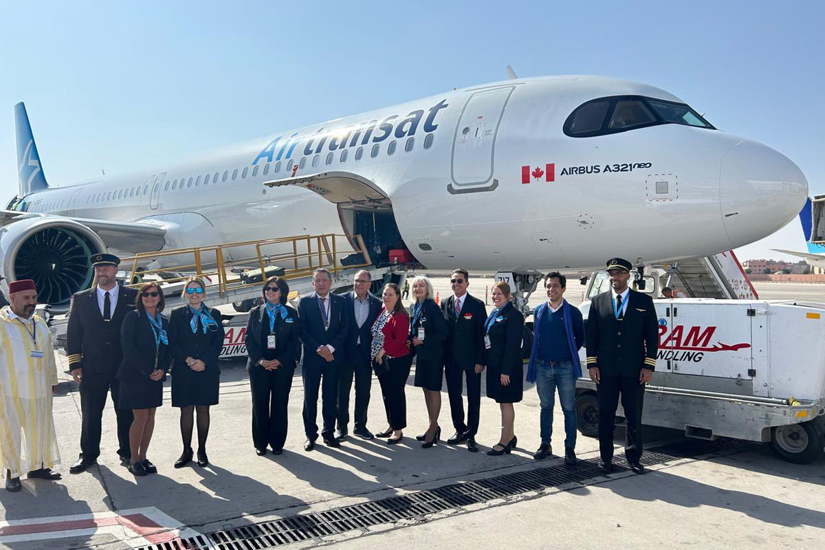 مطار مراكش -المنارة يستقبل أول رحلة مباشرة قادمة من مونتريال لشركة إير ترانزات الكندية